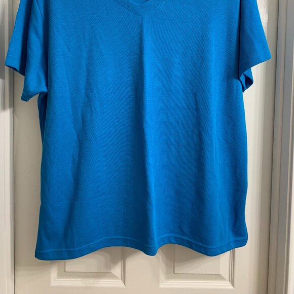 Capistrano Essential Women's Turquoise Blue Ribbed Blouse Size 22/24 NWT - Picture 2 of 5
